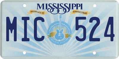 MS license plate MIC524