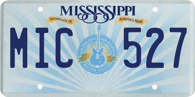 MS license plate MIC527