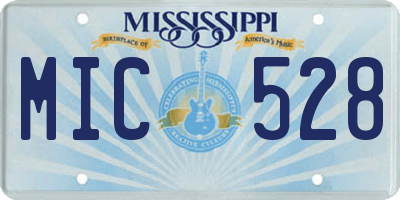 MS license plate MIC528