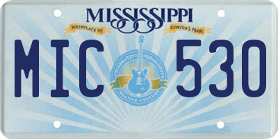 MS license plate MIC530