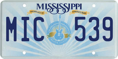 MS license plate MIC539