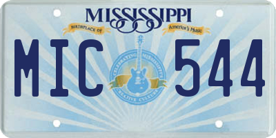 MS license plate MIC544