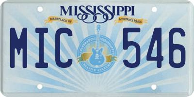 MS license plate MIC546