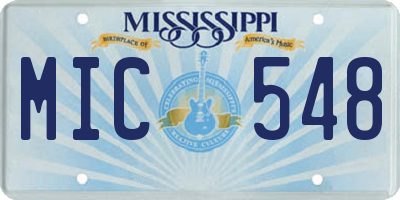 MS license plate MIC548
