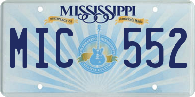 MS license plate MIC552