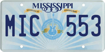 MS license plate MIC553