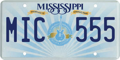 MS license plate MIC555