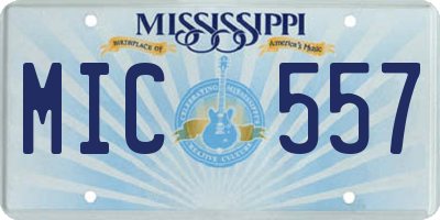 MS license plate MIC557