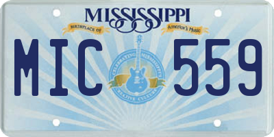 MS license plate MIC559
