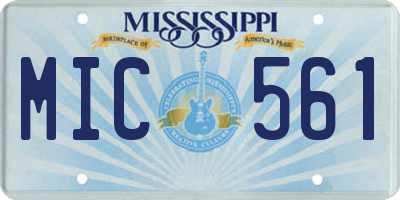 MS license plate MIC561