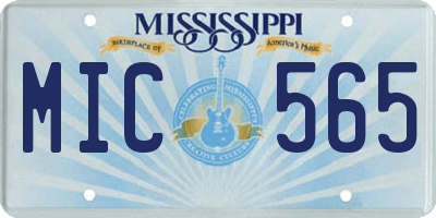 MS license plate MIC565