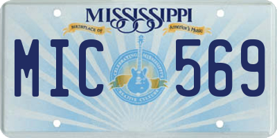 MS license plate MIC569