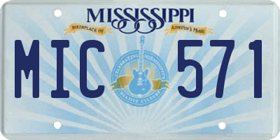 MS license plate MIC571