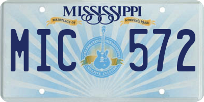 MS license plate MIC572