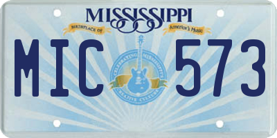 MS license plate MIC573