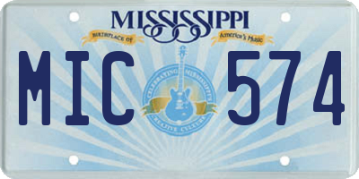 MS license plate MIC574