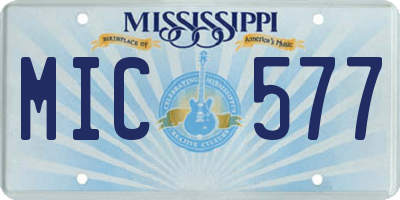 MS license plate MIC577
