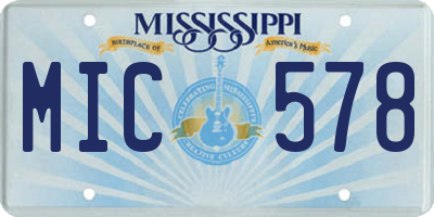 MS license plate MIC578