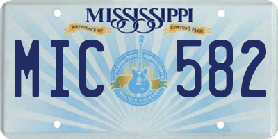 MS license plate MIC582
