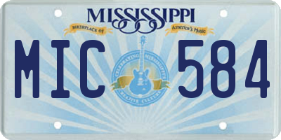 MS license plate MIC584