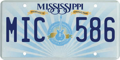 MS license plate MIC586