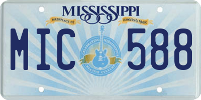 MS license plate MIC588