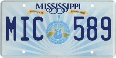 MS license plate MIC589