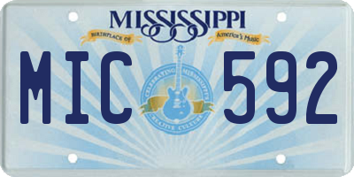 MS license plate MIC592