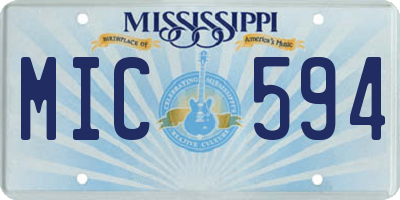 MS license plate MIC594