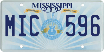 MS license plate MIC596