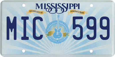 MS license plate MIC599