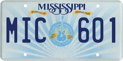 MS license plate MIC601