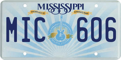 MS license plate MIC606