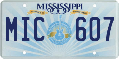 MS license plate MIC607