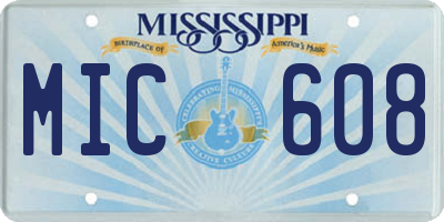 MS license plate MIC608