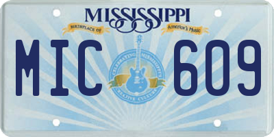 MS license plate MIC609