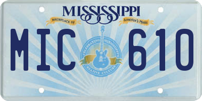 MS license plate MIC610