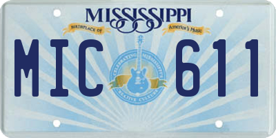 MS license plate MIC611