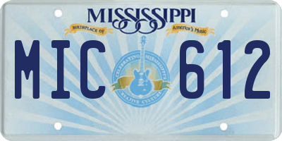 MS license plate MIC612