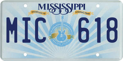 MS license plate MIC618