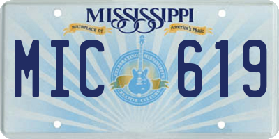 MS license plate MIC619