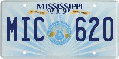 MS license plate MIC620