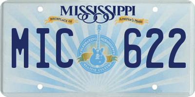 MS license plate MIC622