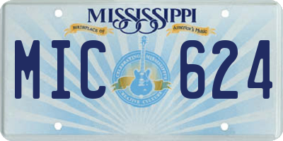 MS license plate MIC624
