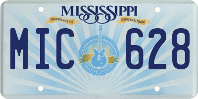 MS license plate MIC628