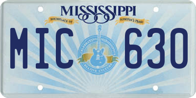MS license plate MIC630