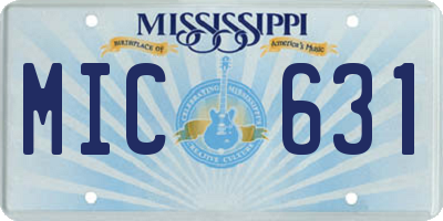MS license plate MIC631