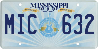 MS license plate MIC632
