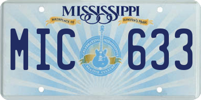MS license plate MIC633