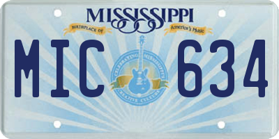 MS license plate MIC634